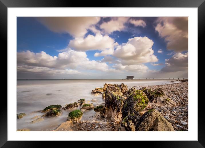 Bembridge Beach and Pier Framed Mounted Print by Wight Landscapes