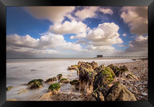 Bembridge Beach and Pier Framed Print by Wight Landscapes