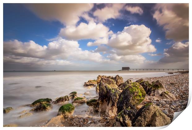 Bembridge Beach and Pier Print by Wight Landscapes
