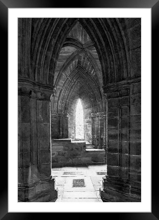Glasgow Cathedral Interior Digital Painting Framed Mounted Print by Antony McAulay
