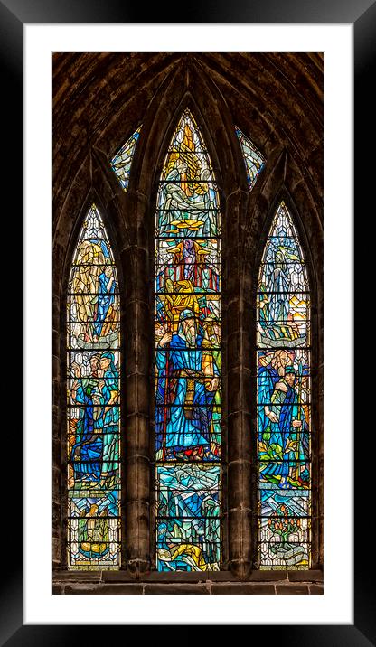 Glasgow Cathedral Stained Glass Window Framed Mounted Print by Antony McAulay
