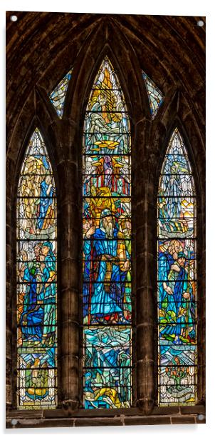 Glasgow Cathedral Stained Glass Window Acrylic by Antony McAulay