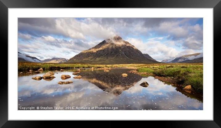 Glencoe reflections Framed Mounted Print by Stephen Taylor