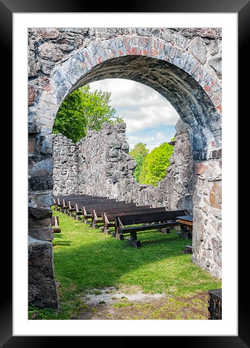 Rya Church Ruin Framed Mounted Print by Antony McAulay