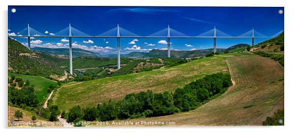 The Milau Viaduct Acrylic by Philip Hodges aFIAP ,