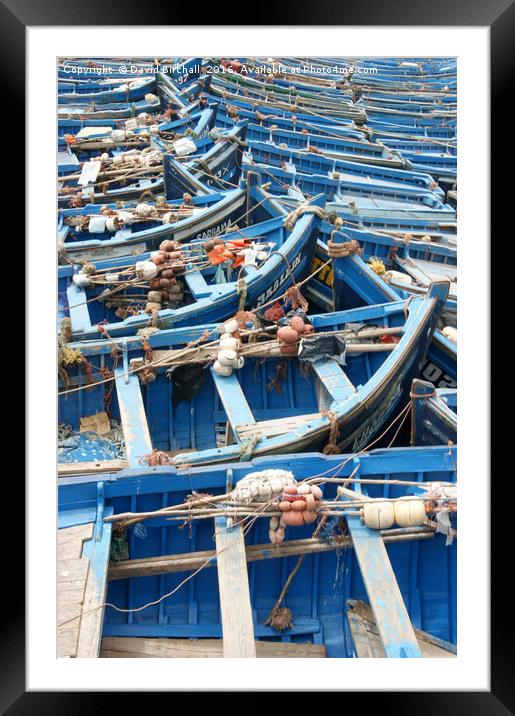 Moroccan Fishing Boats Framed Mounted Print by David Birchall