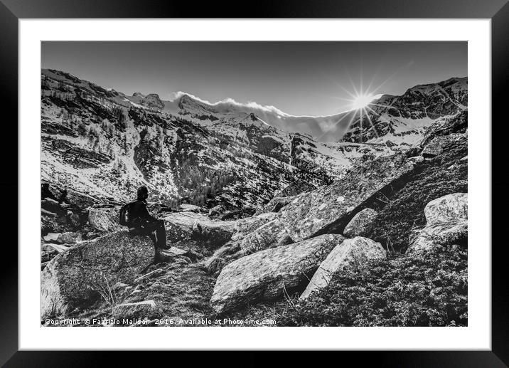 Watching The Sun Setting Over The Mountains Framed Mounted Print by Fabrizio Malisan