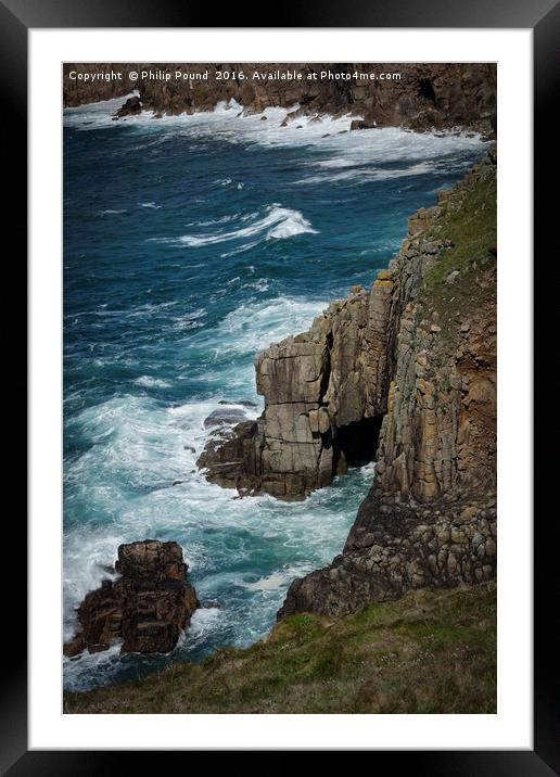 Cliffs at Land's End Framed Mounted Print by Philip Pound