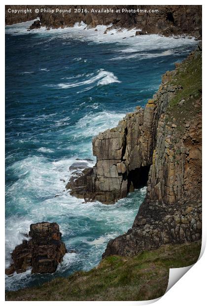 Cliffs at Land's End Print by Philip Pound