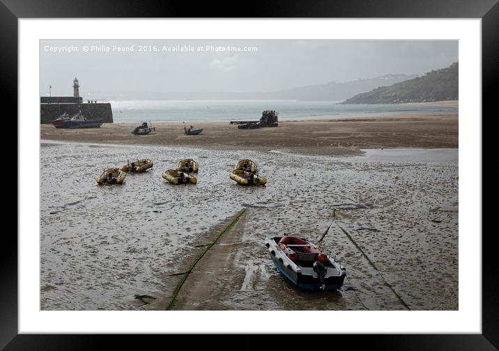 Low Tide at St Ives in Cornwall Framed Mounted Print by Philip Pound