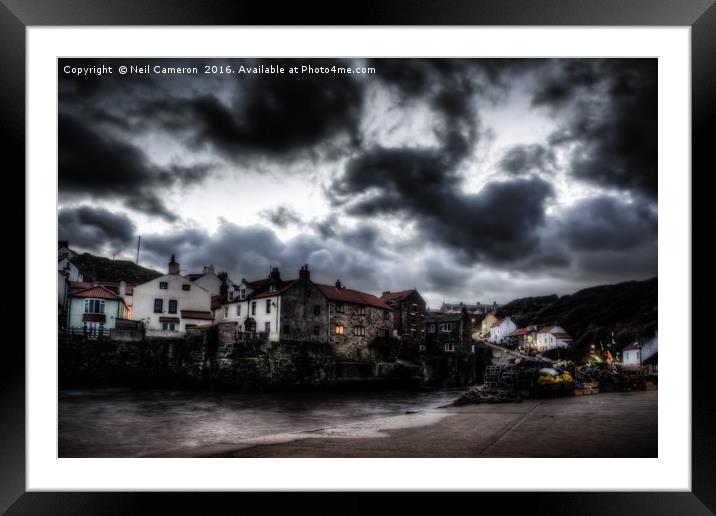 The Fishing Village of Staithes Framed Mounted Print by Neil Cameron