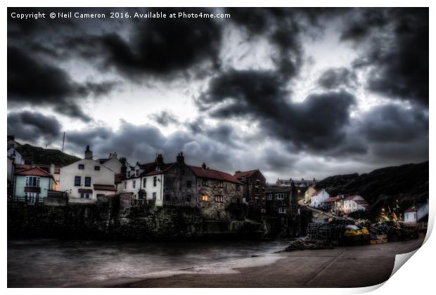 The Fishing Village of Staithes Print by Neil Cameron