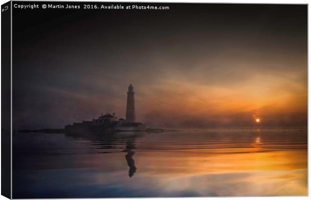 Full Tide Dawn at St Mary's Lighthouse Canvas Print by K7 Photography