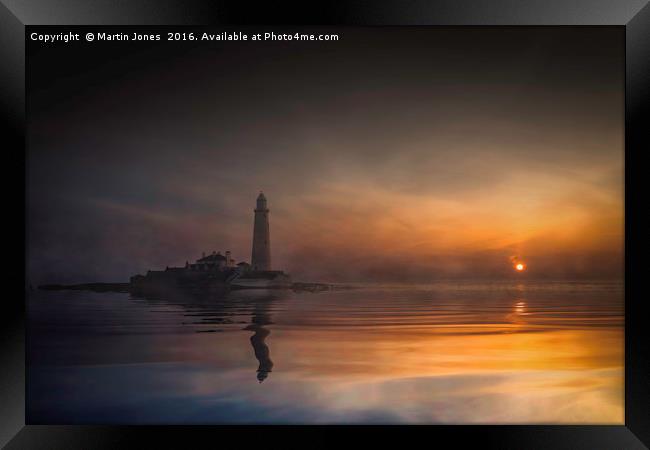 Full Tide Dawn at St Mary's Lighthouse Framed Print by K7 Photography
