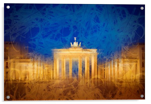 Modern Art BERLIN Brandenburg Gate Acrylic by Melanie Viola