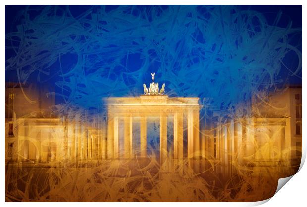Modern Art BERLIN Brandenburg Gate Print by Melanie Viola