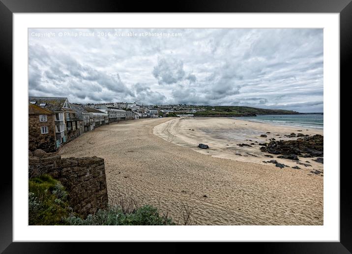 Beach at St Ives in Cornwall Framed Mounted Print by Philip Pound