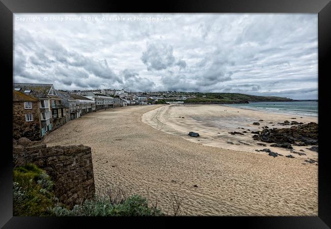 Beach at St Ives in Cornwall Framed Print by Philip Pound