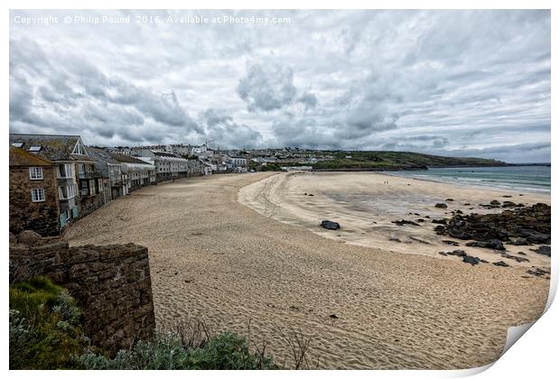 Beach at St Ives in Cornwall Print by Philip Pound