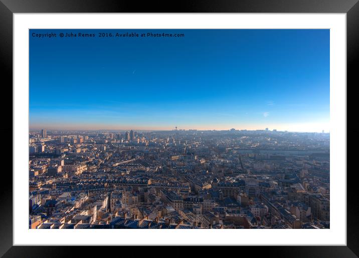 Paris Skyline Framed Mounted Print by Juha Remes