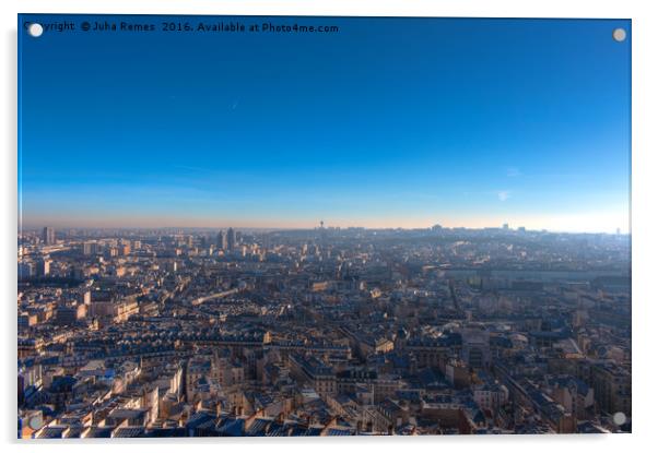 Paris Skyline Acrylic by Juha Remes