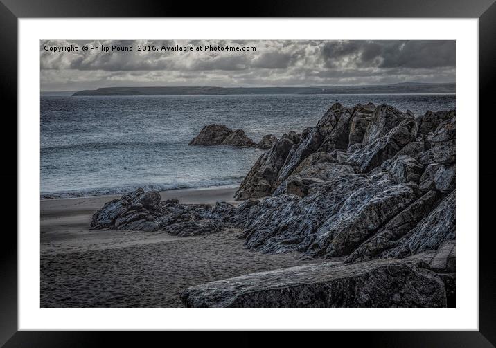 St Ives Rocks Framed Mounted Print by Philip Pound