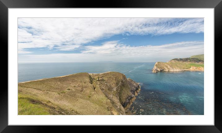 The entrance to Lulworth Cove.  Framed Mounted Print by Mark Godden