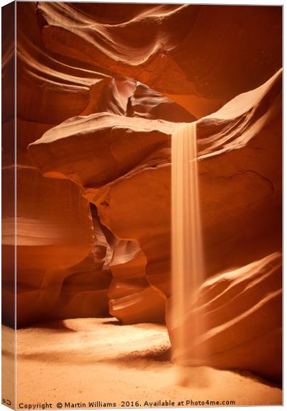 Sands of Time, Upper Antelope Canyon, Page, Arizon Canvas Print by Martin Williams