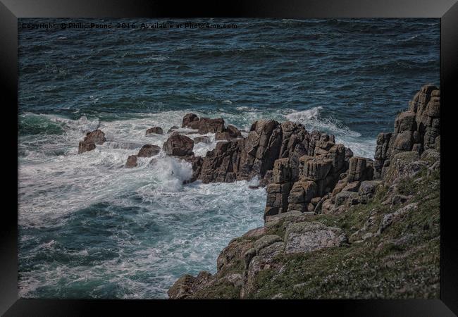 Cornwall Coast Rocks Framed Print by Philip Pound