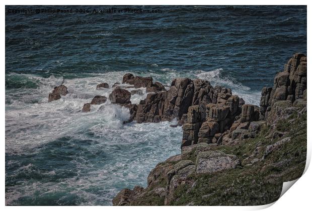 Cornwall Coast Rocks Print by Philip Pound