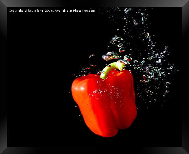high speed photography peppers  Framed Print by kevin long