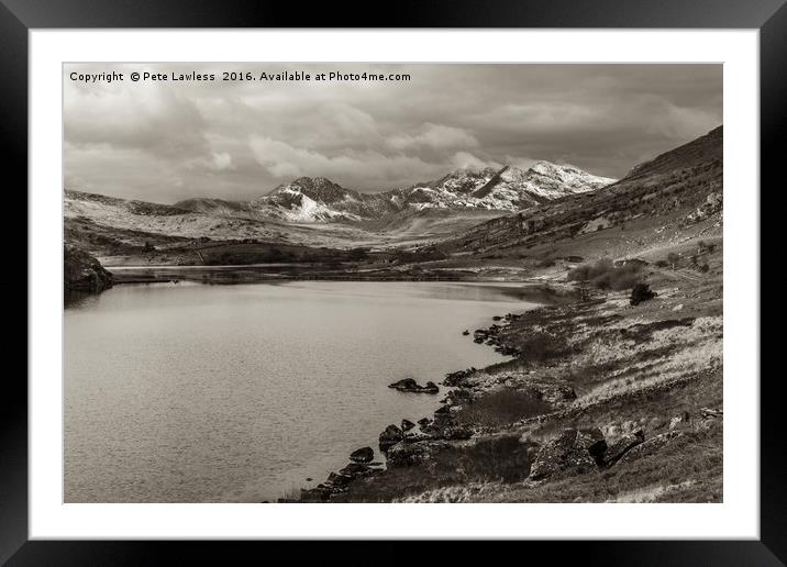 Snowdon Range from Capel Curig Framed Mounted Print by Pete Lawless