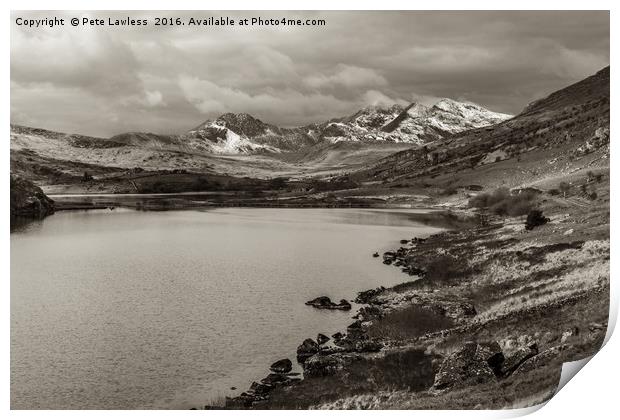 Snowdon Range from Capel Curig Print by Pete Lawless