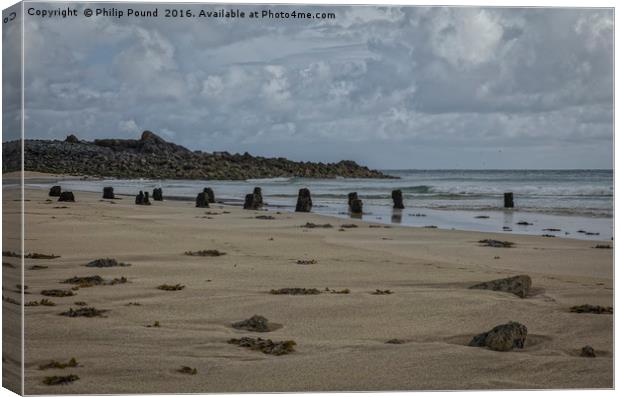 Sandy Beach at St Ives in Cornwall Canvas Print by Philip Pound