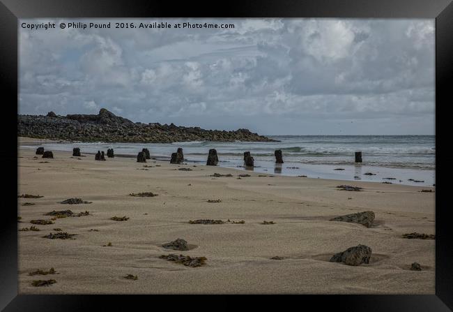 Sandy Beach at St Ives in Cornwall Framed Print by Philip Pound