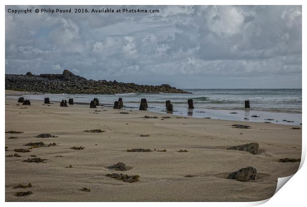 Sandy Beach at St Ives in Cornwall Print by Philip Pound