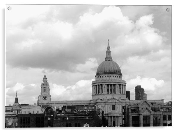 St Pauls Cathedral in Black and White Acrylic by Chris Day