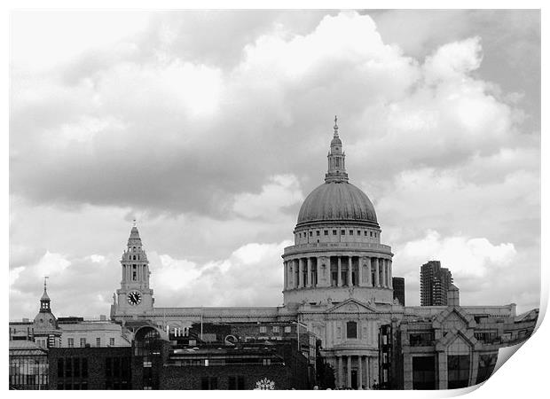St Pauls Cathedral in Black and White Print by Chris Day