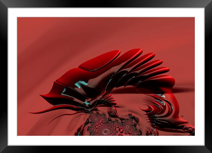 Chameleon Red Framed Mounted Print by Steve Purnell