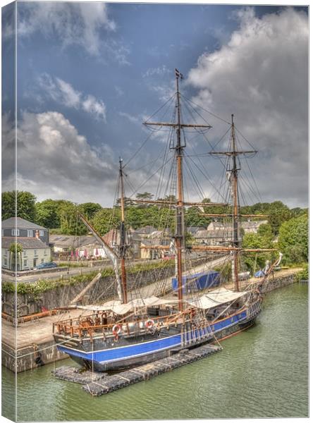 Square-Rigged ship Charlestown St Austell Cornwall Canvas Print by Mike Gorton