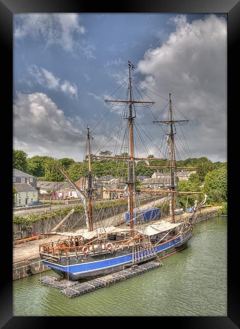Square-Rigged ship Charlestown St Austell Cornwall Framed Print by Mike Gorton