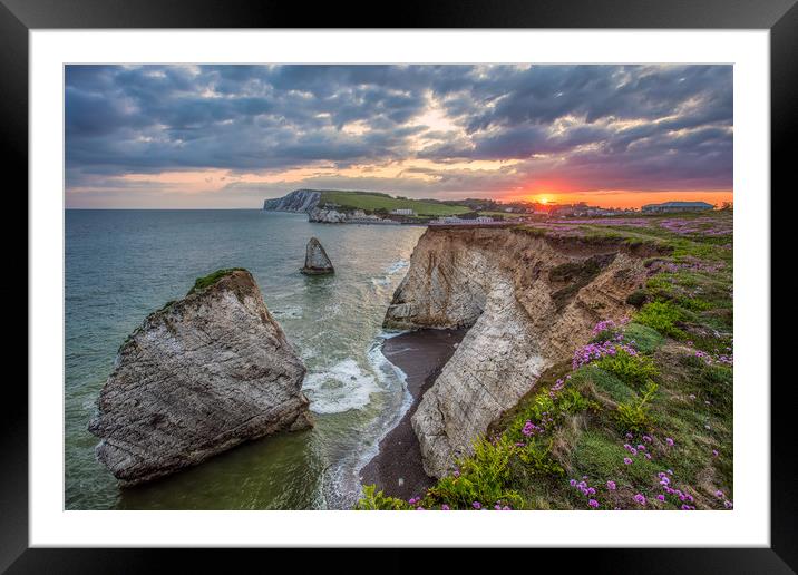 Freshwater Bay Sunset Framed Mounted Print by Wight Landscapes