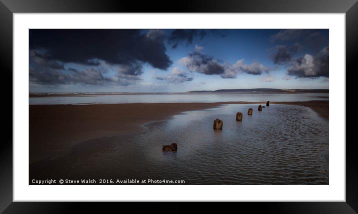 Beach timbers Framed Mounted Print by Steve Walsh