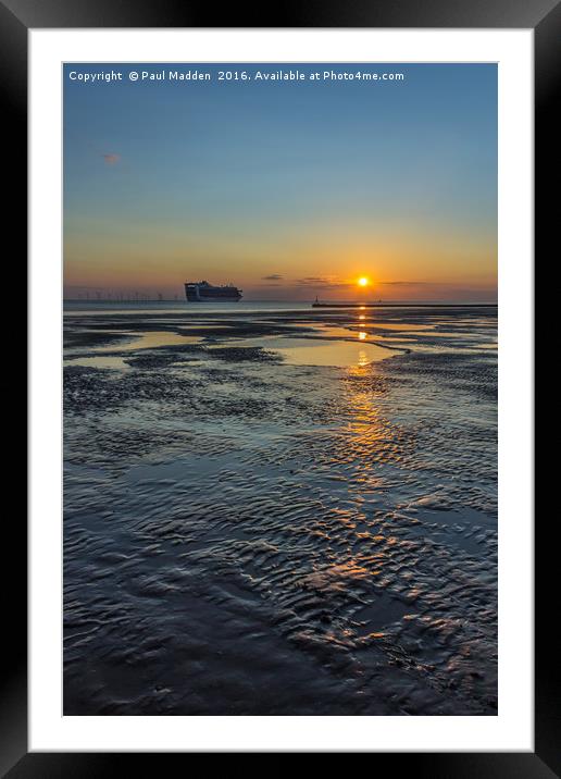 Sunsets and ships Framed Mounted Print by Paul Madden