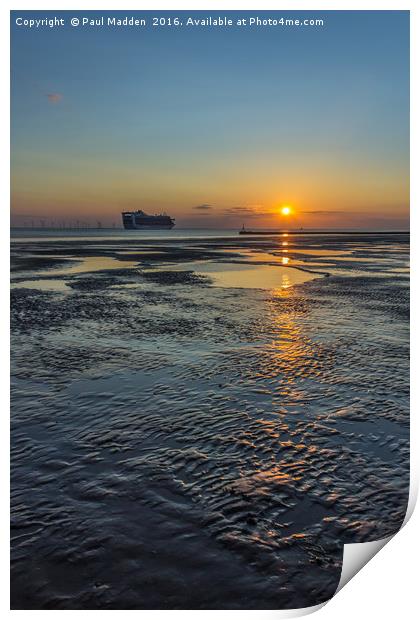 Sunsets and ships Print by Paul Madden