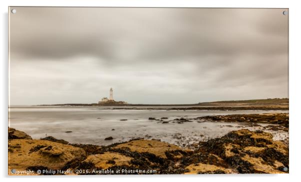 St. Mary's Lighthouse viewed from Hartley Bay..... Acrylic by Naylor's Photography