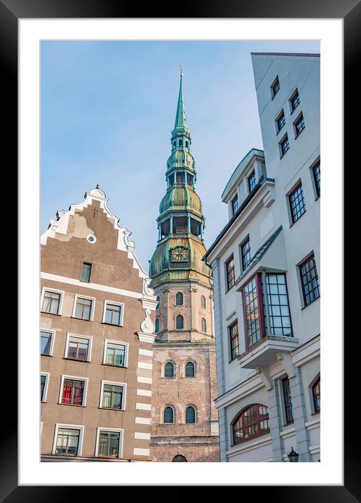 Riga Saint Peters Church Framed Mounted Print by Antony McAulay