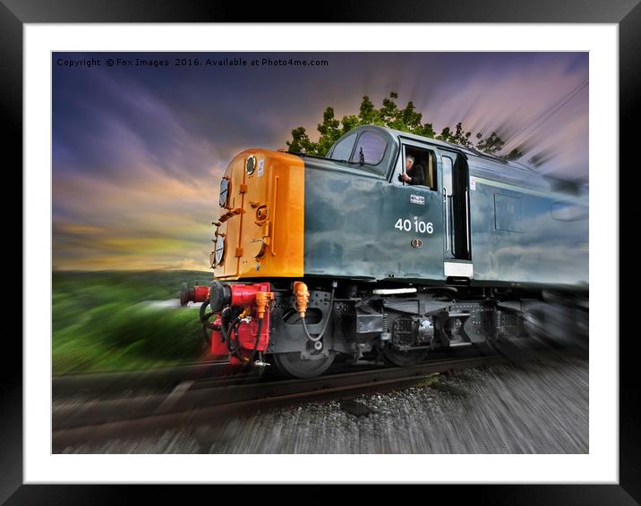 Diesel locomotive 40106 Framed Mounted Print by Derrick Fox Lomax