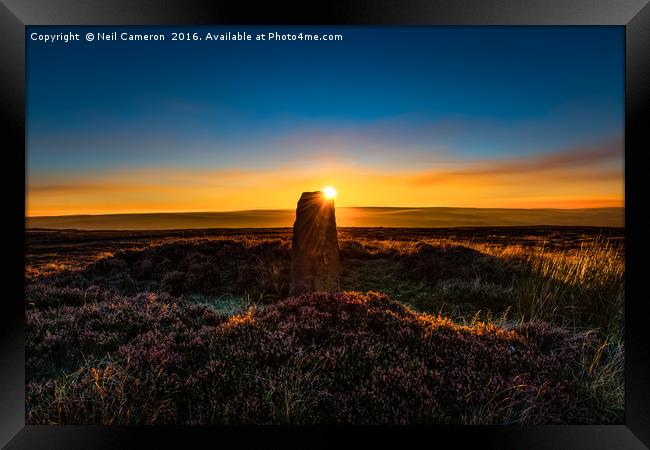 Moorland Standing Stone Framed Print by Neil Cameron