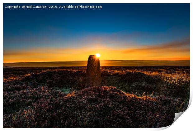 Moorland Standing Stone Print by Neil Cameron